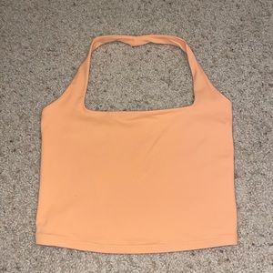 Abercrombie & Fitch light orange halter crop top. Size Medium, seamless fabric